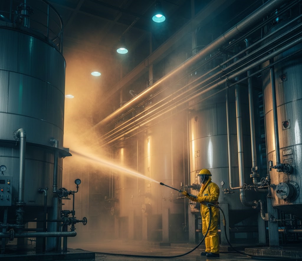 Chemical plant cleaning