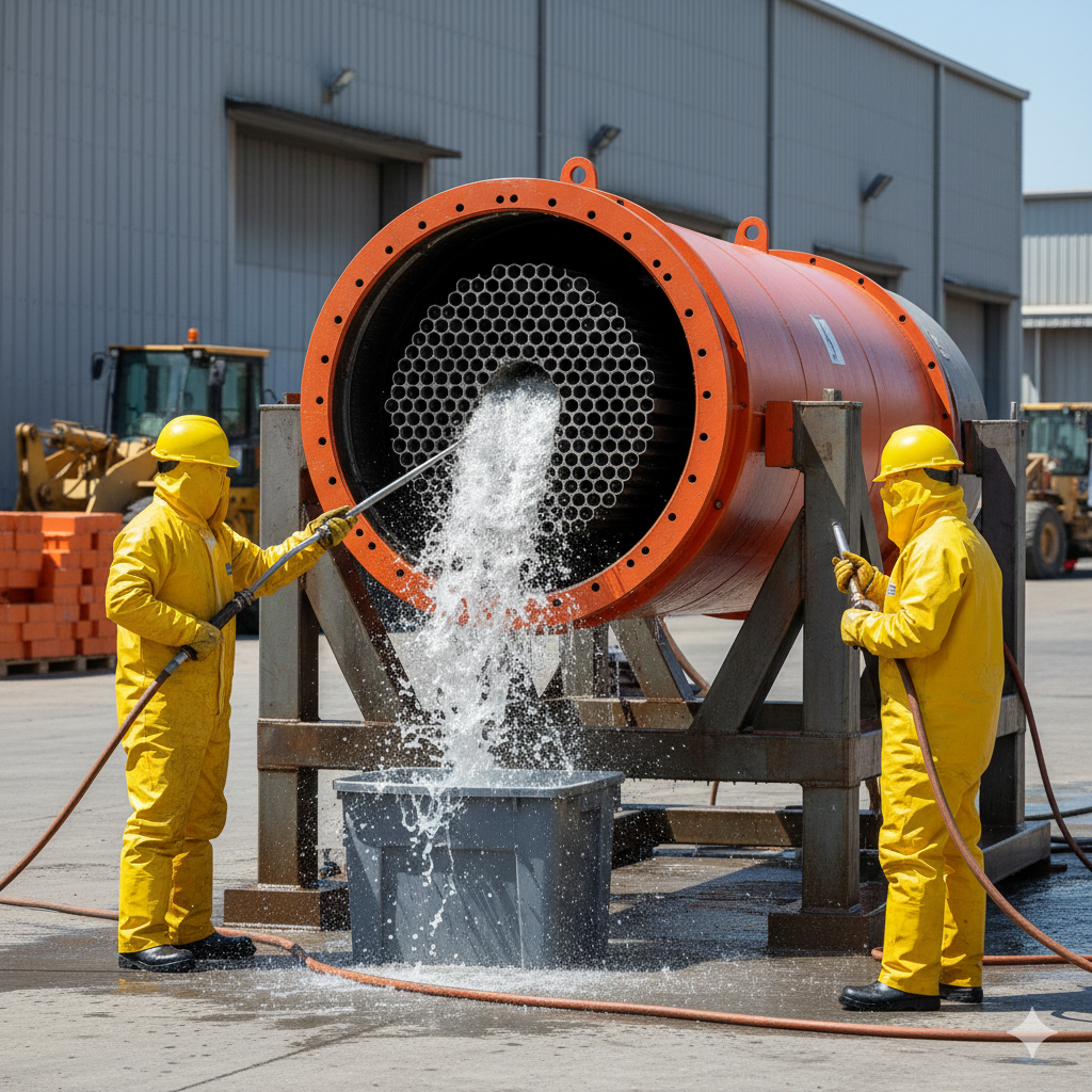 Professional tank cleaning using hydrojet technology